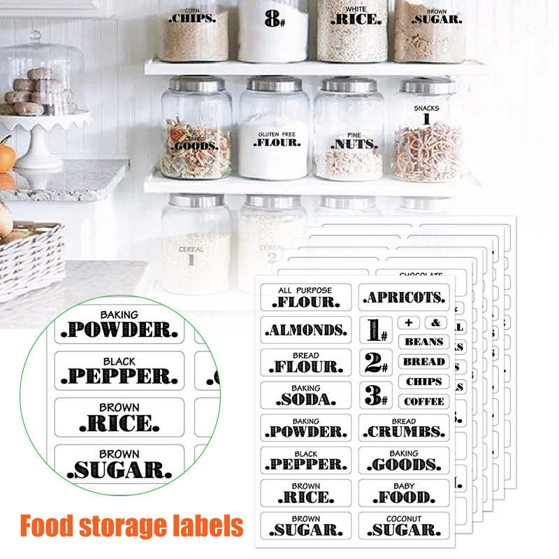 Food Storage Labels - Etiqueta impermeável do frasco do tempero